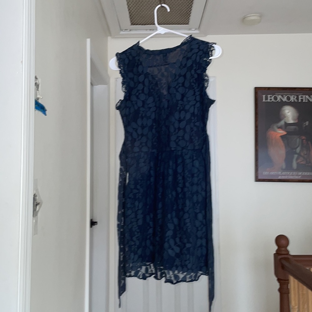 Navy Blue Lace Dress - Picture 4 of 6